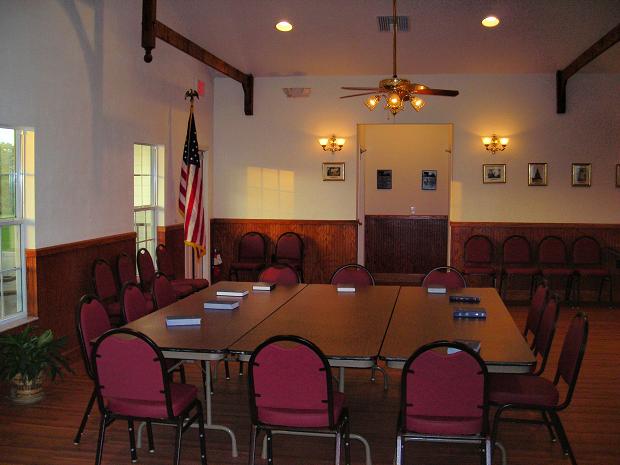 Tables and Chairs set up for a meeting