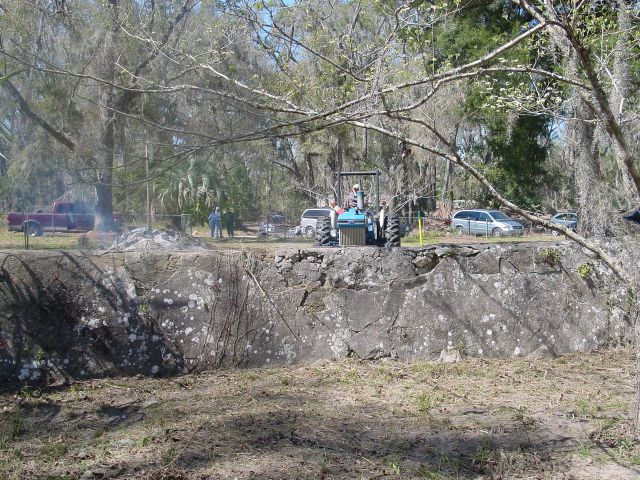 Cemetery Cleanup: Tractor at work