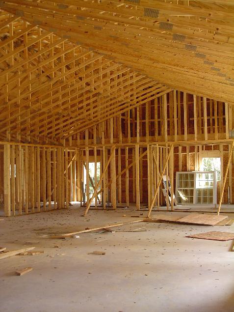 View on the inside after sheathing