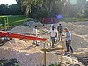 The foundation crew pouring concrete footers